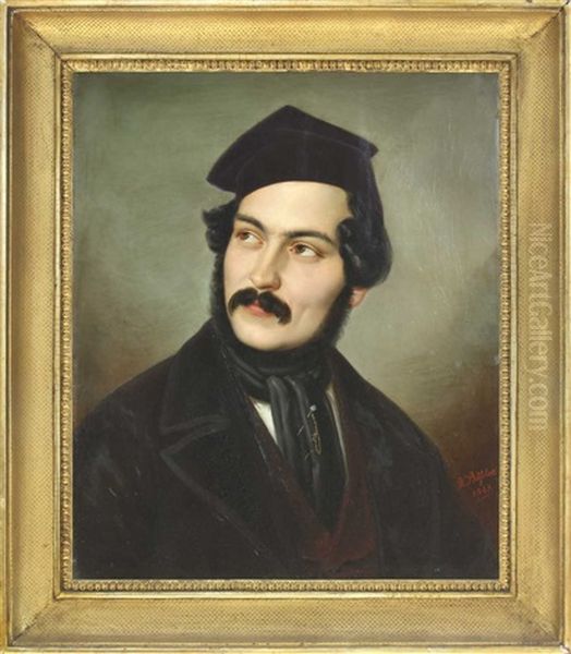 Portrait Des Carl Eduard Nicolai, Gebor(e)n Im Jahr In Berlin Litograph Und Akademischer Kunstler Oil Painting by W(ilhelm) Bassler