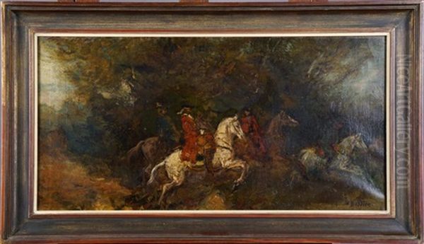 Les Cavaliers Oil Painting by Alfred Bastien