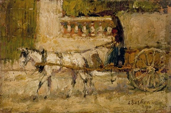 Carriage Oil Painting by Alfred Bastien