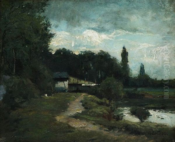 Water Landscape Oil Painting by Alfred Bastien