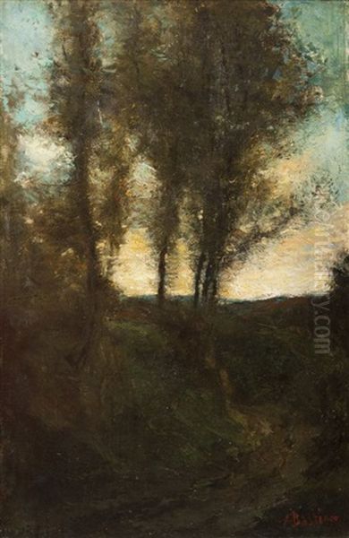 Chemin Au Crepuscule Oil Painting by Alfred Bastien