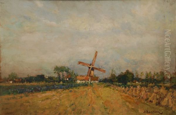 Paysage Au Moulin Oil Painting by Alfred Bastien