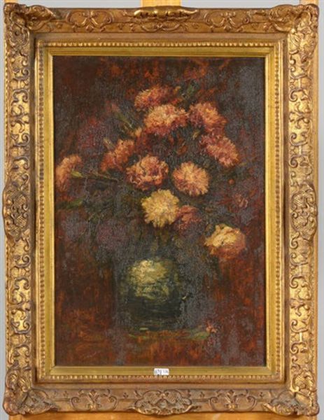 Vase De Fleurs Oil Painting by Alfred Bastien
