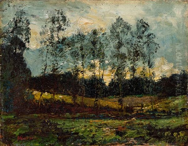 Forest Oil Painting by Alfred Bastien