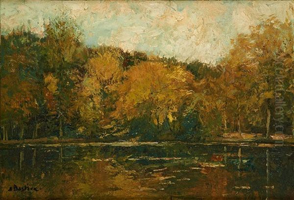 Etang Au Rouge-cloitre Oil Painting by Alfred Bastien