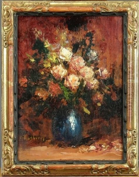 Bouquet De Fleurs Oil Painting by Alfred Bastien