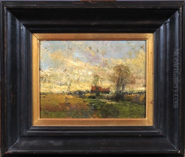 Paysage Avec Fermette Oil Painting by Alfred Bastien