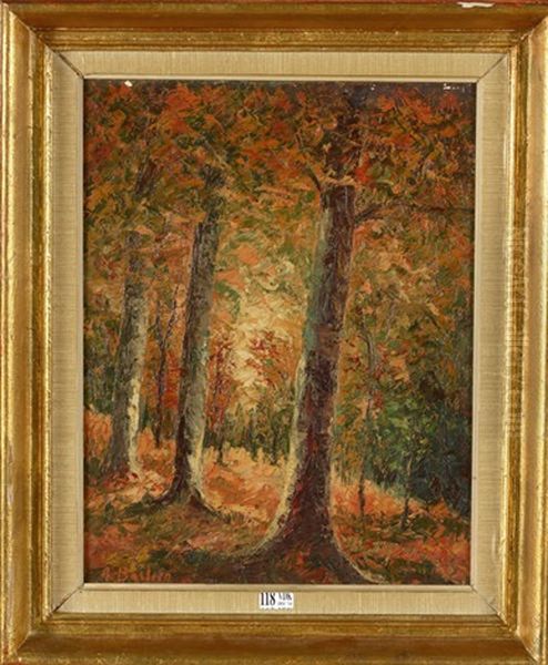 Sous-bois En Automne Oil Painting by Alfred Bastien