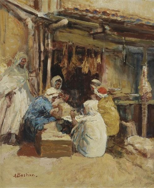 Dans Le Souk Oil Painting by Alfred Bastien