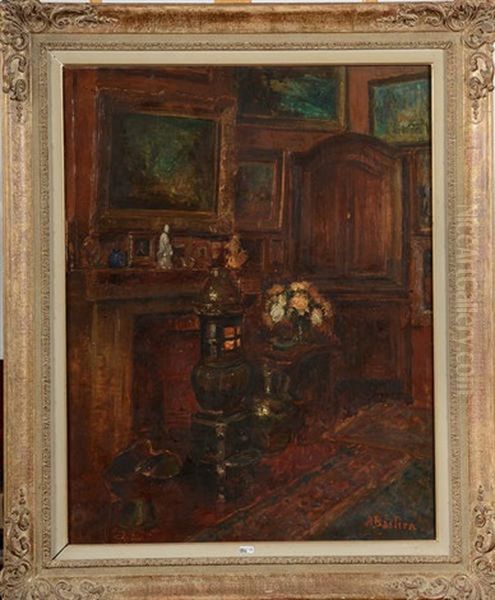Interieur Fleuri Oil Painting by Alfred Bastien