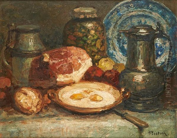 Les Oeufs Sur Le Plat Oil Painting by Alfred Bastien