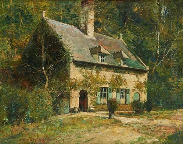 La Maison De L'artiste Au Rouge-cloitre Oil Painting by Alfred Bastien