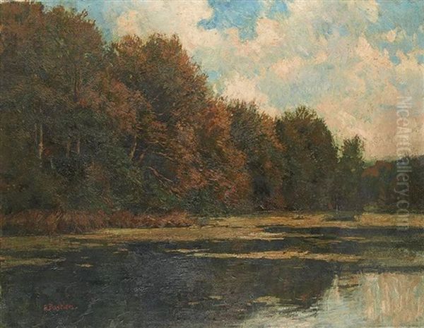 Vue D'etang Oil Painting by Alfred Bastien