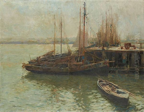 Vue Du Port De Nieuport Oil Painting by Alfred Bastien