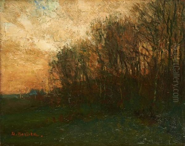 Coucher De Soleil Oil Painting by Alfred Bastien