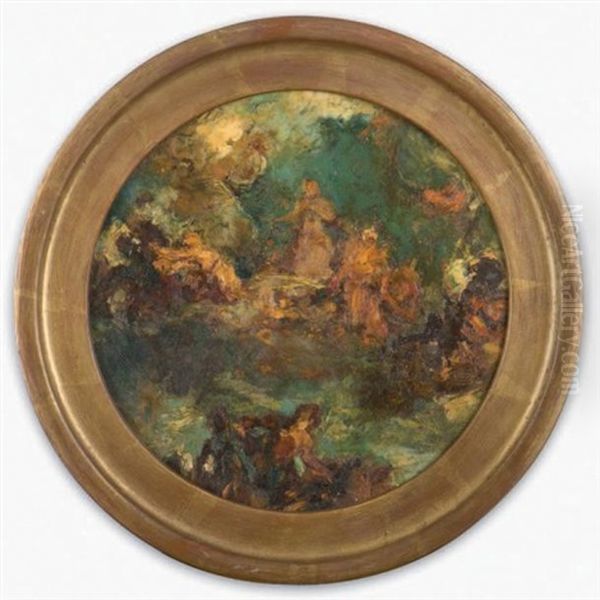 Copie D'un Plafond D'eugene Delacroix Oil Painting by Alfred Bastien