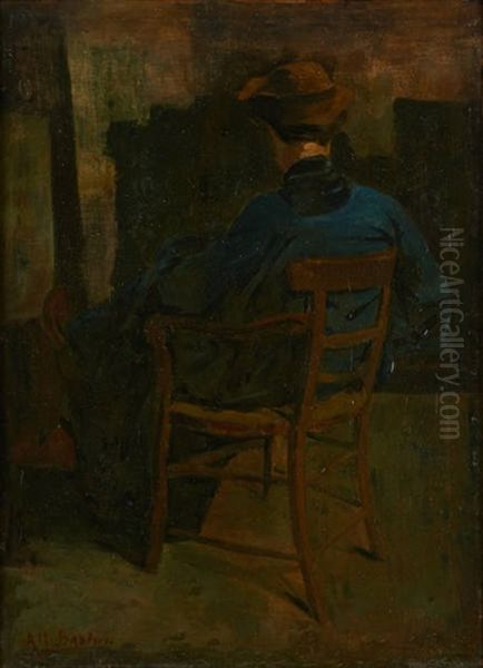Femme Assise A L'atelier Oil Painting by Alfred Bastien