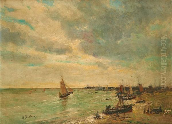 Le Retour Des Bateaux De Peche Oil Painting by Alfred Bastien