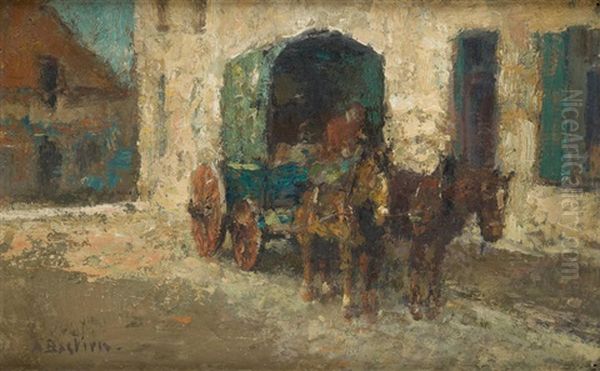 Le Chariot Attele Oil Painting by Alfred Bastien