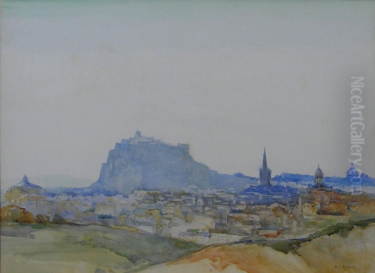 An Edinburgh Skyline Oil Painting by Andrew F. Affleck