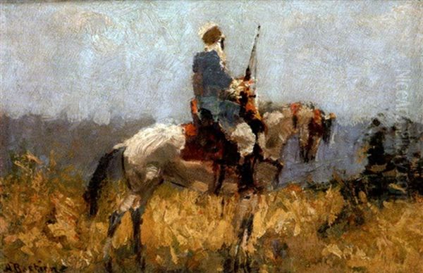 Cavalier Arabe Oil Painting by Alfred Bastien