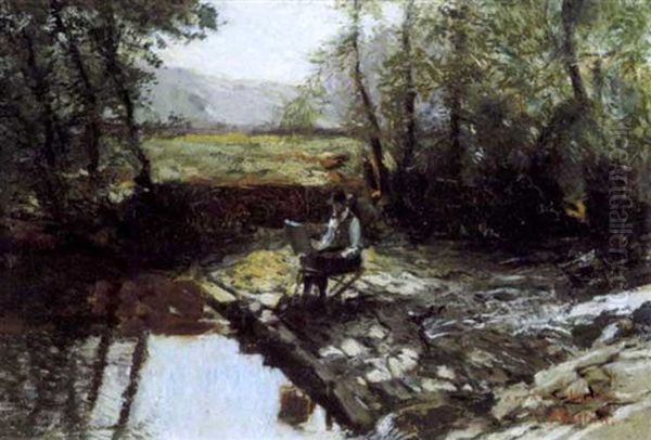 De Landschapsschilder Oil Painting by Alfred Bastien