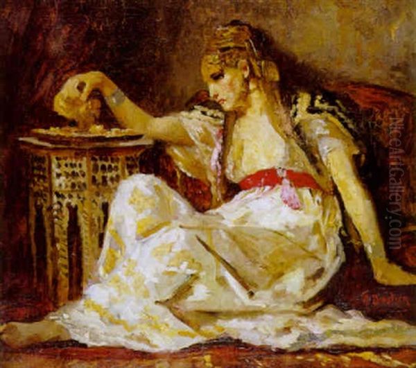 Odalisque Au Gueridon Oil Painting by Alfred Bastien