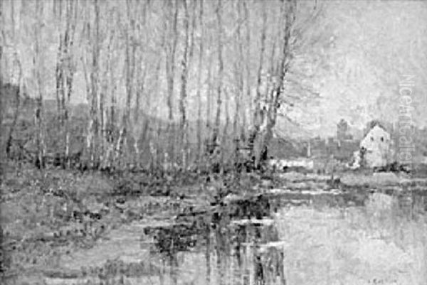 Wooded Landscape, Belgium Oil Painting by Alfred Bastien