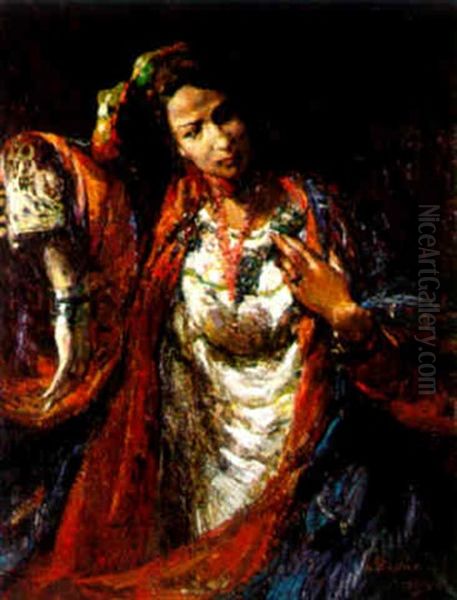 Femme Orientale Oil Painting by Alfred Bastien
