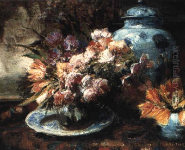 The First Tulips Oil Painting by Alfred Bastien