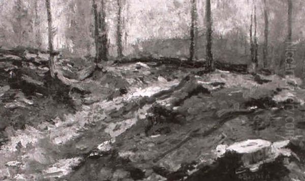 Waldweg Im Herbst Oil Painting by Alfred Bastien