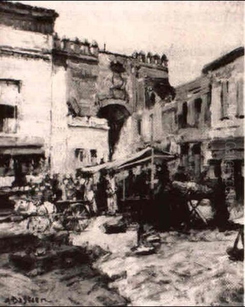 Markt Te Toledo Oil Painting by Alfred Bastien