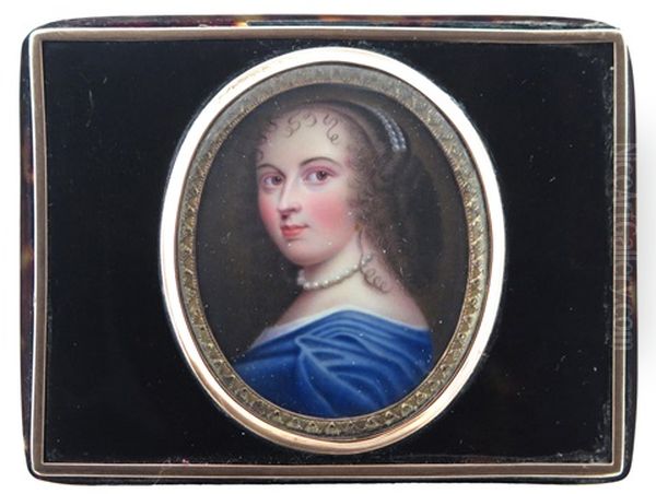 Portrait Miniature Of Ninon De L'enclos (1620-1705) Oil Painting by William Bate