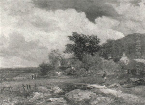 By The Edge Of The Moor, Wharfdale, North Yorkshire Oil Painting by David Bates