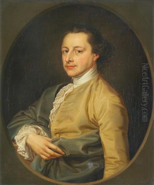 Portrait Of Sir Humphrey Morice, Half-length, Within A Painted Oval Oil Painting by Pompeo Gerolamo Batoni