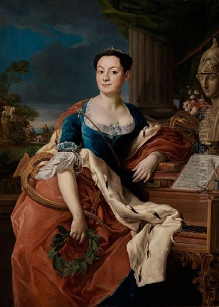 Bildnis Der Prinzessin Giacinta Orsini Boncompagni Ludovisi, Herzogin Von Arce (1741 - 1759), Pompeo Batoni Und Werkstatt Oil Painting by Pompeo Gerolamo Batoni