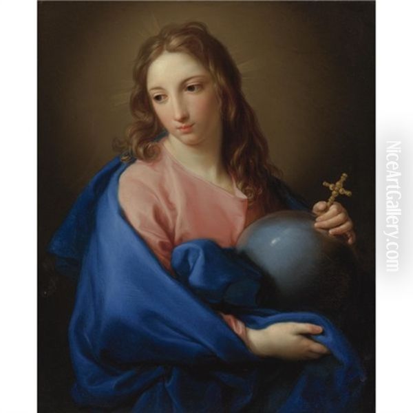 Salvator Mundi Oil Painting by Pompeo Gerolamo Batoni