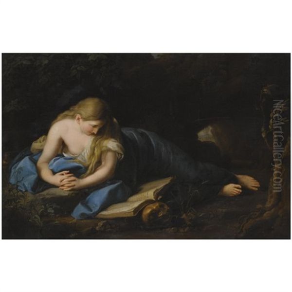 The Penitent Magdalene In The Desert Oil Painting by Pompeo Gerolamo Batoni