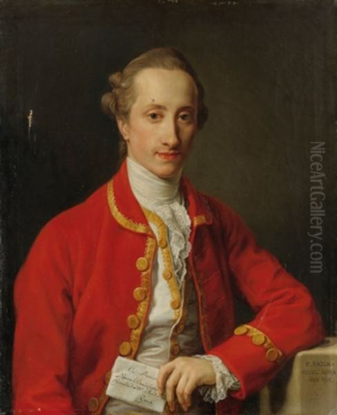Portrait Du Baron Francois De Chambrier, Chambellan Du Roi De Prusse Oil Painting by Pompeo Gerolamo Batoni