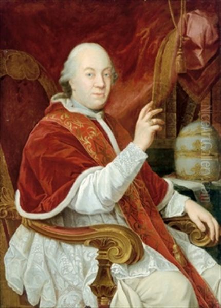 Bildnis Des Papstes Pius Vi. Oil Painting by Pompeo Gerolamo Batoni
