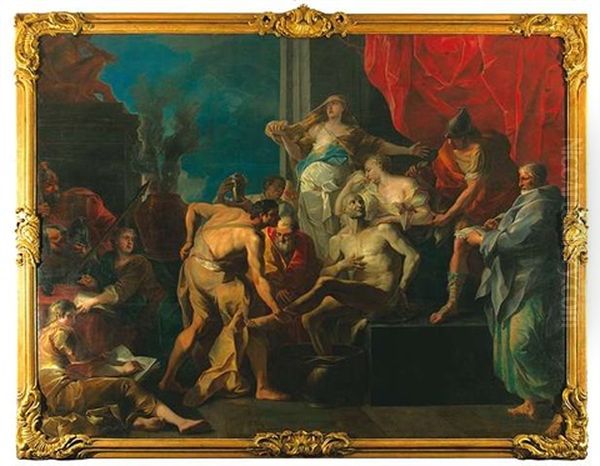 Tod Des Seneca Oil Painting by Pompeo Gerolamo Batoni
