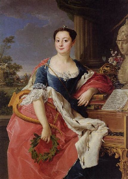 Portrait Of Princess Giacinta Orsini Bouncampagni Ludovisi, Duchessa D'arce Oil Painting by Pompeo Gerolamo Batoni