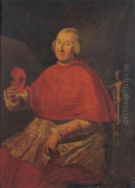 Ritratto Del Cardinale Vincenzo Maria Altieri Seduto Con Un Tendaggio Verde Sullo Sfondo Oil Painting by Pompeo Gerolamo Batoni