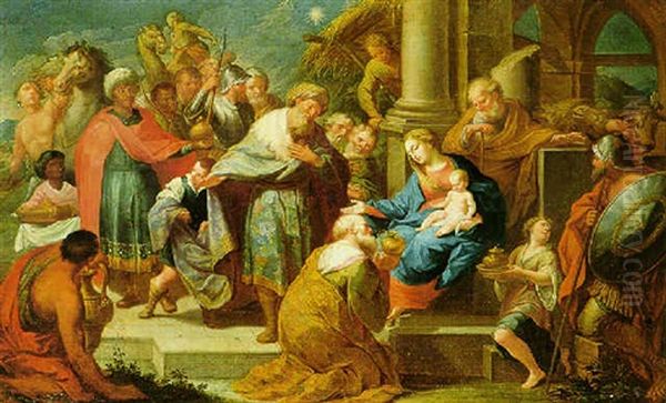L'adorazione Dei Magi Oil Painting by Pompeo Gerolamo Batoni