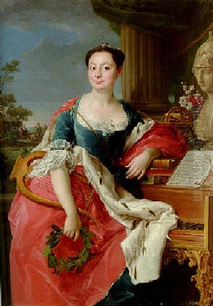 Portrait Of Princess Giacinta Orsini Buoncampagni Ludovisi, Duchessa D'arce (1741-1759) Oil Painting by Pompeo Gerolamo Batoni