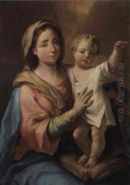 Madonna And Child Oil Painting by Pompeo Gerolamo Batoni