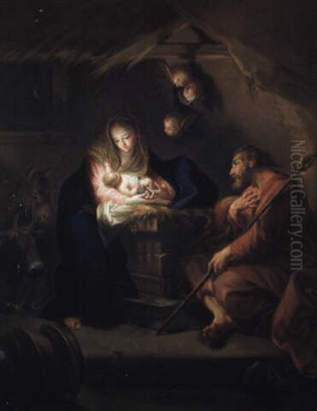 Nativita Oil Painting by Pompeo Gerolamo Batoni