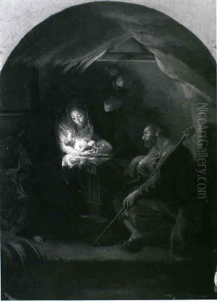 Die Heilige Familie Oil Painting by Pompeo Gerolamo Batoni