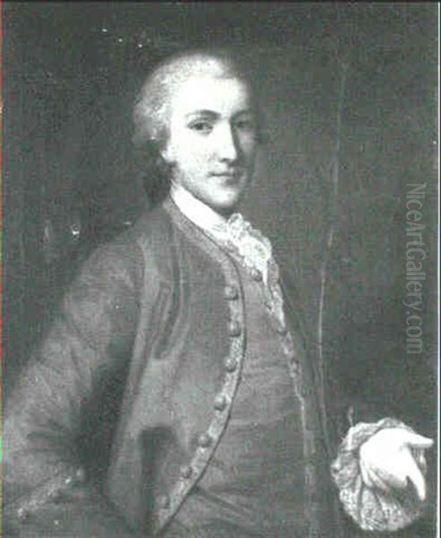 Portrait Of A Man In A Frock Coat Oil Painting by Pompeo Gerolamo Batoni