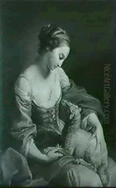 A Female Personification Of Meekness Oil Painting by Pompeo Gerolamo Batoni